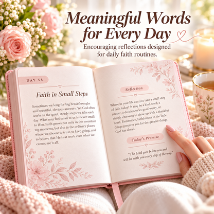 🌸 A Year of Grace – Pink Floral Daily Reflection Journal ✨