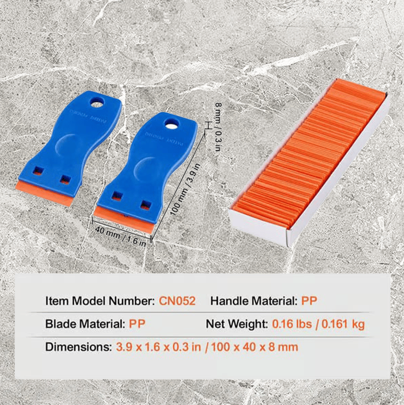 🪒 2-Piece Plastic Razor Scrapers – Includes 100 Replacement Blades