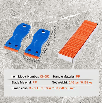 🪒 2-Piece Plastic Razor Scrapers – Includes 100 Replacement Blades