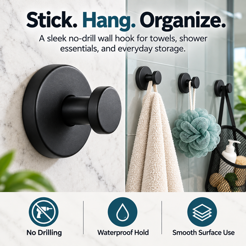 StickPro™ No-Drill Adhesive Wall Hooks – Peel, Press & Organize