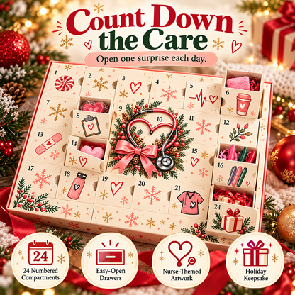 ❤️ CareHero™ 24-Day Advent Calendar – Heartfelt Holiday Countdown Gift for Nurses