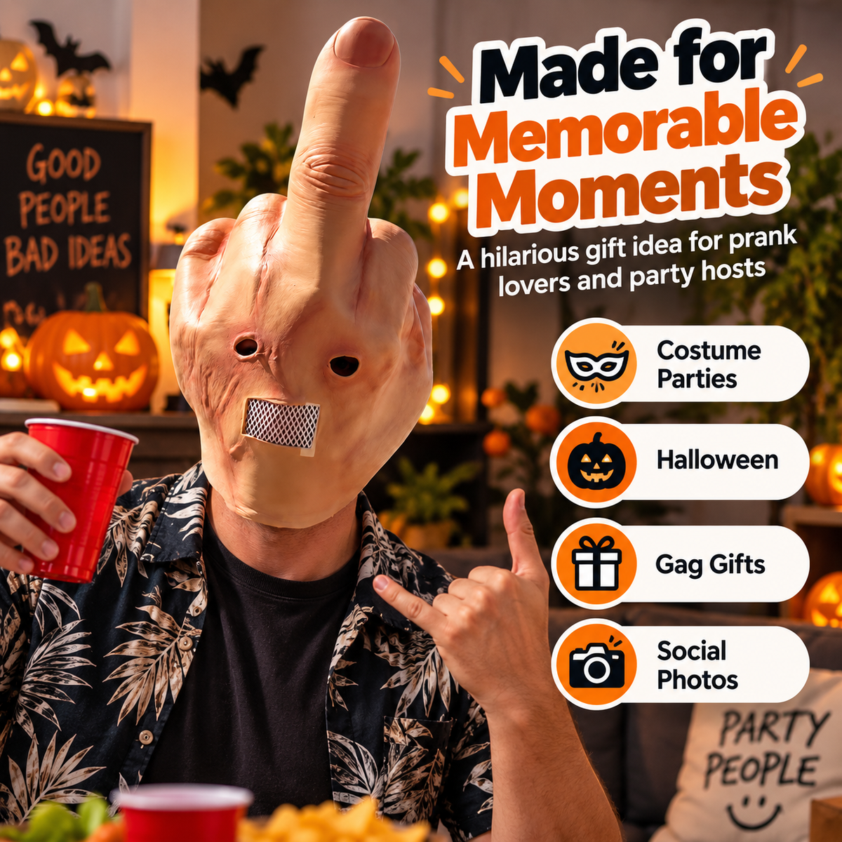 🔥 FlipFace™ Funny Gesture Prank Mask