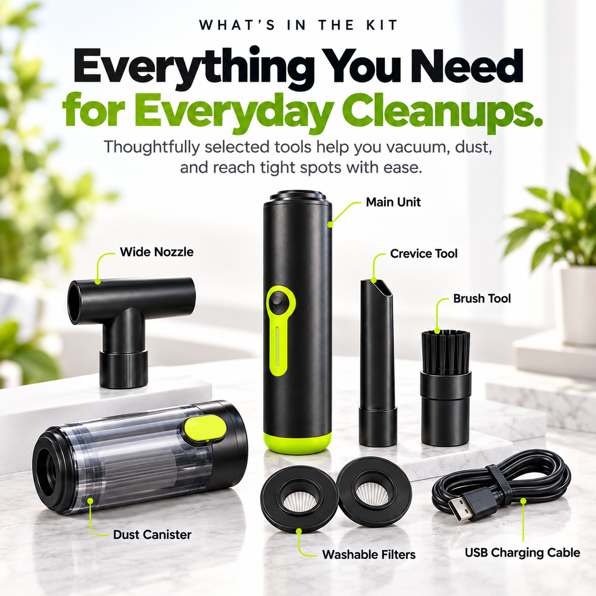 💨AirVac Pro™ Cordless Vacuum & Air Duster – 2-in-1 Detail Cleaning Kit