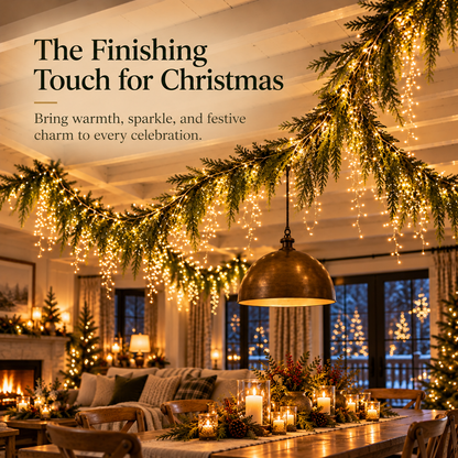 🎄 Pre-Lit Christmas Garland – Magical Holiday Ceiling Decor ✨