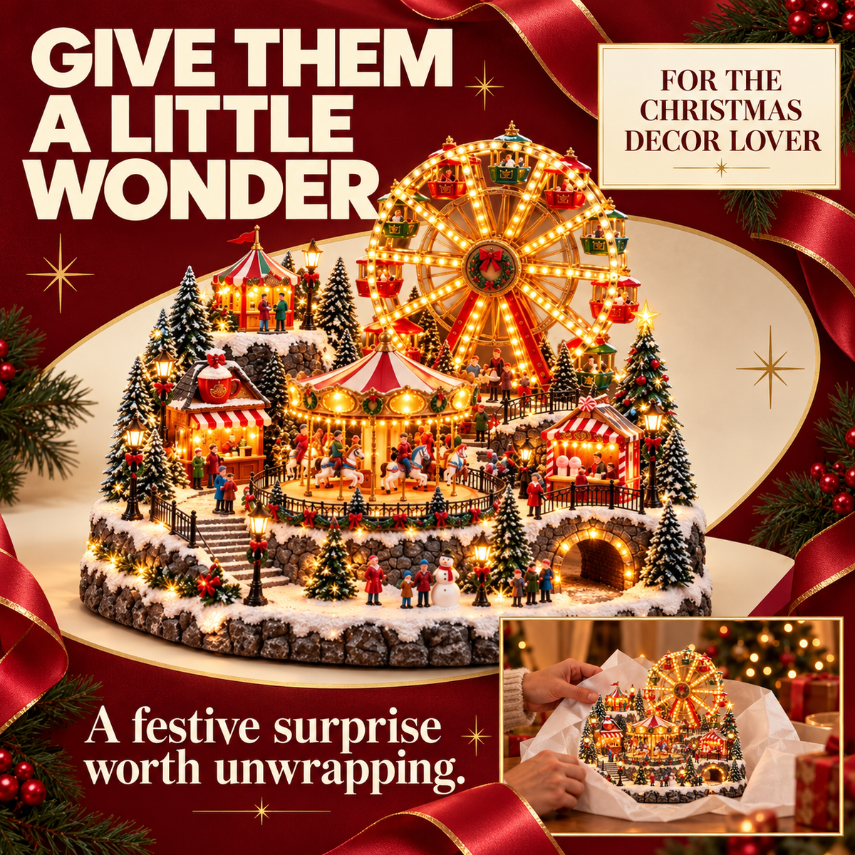 🎄 Magical Christmas Village™ – Lighted Animated Winter Wonderland Holiday Decoration
