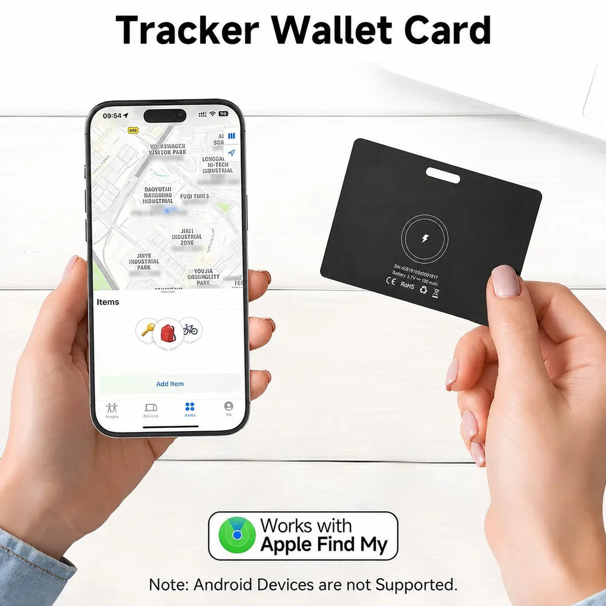 Ultra‑Slim Wallet Tracker Card｜Works with Apple Find My 📇
