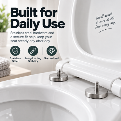 2 Counts Universal Toilet Seat Expansion Screw Bolts, Thickened Stainless Steel, Easy Top-Mount Installation for Loose Toilet Seats,sohochic