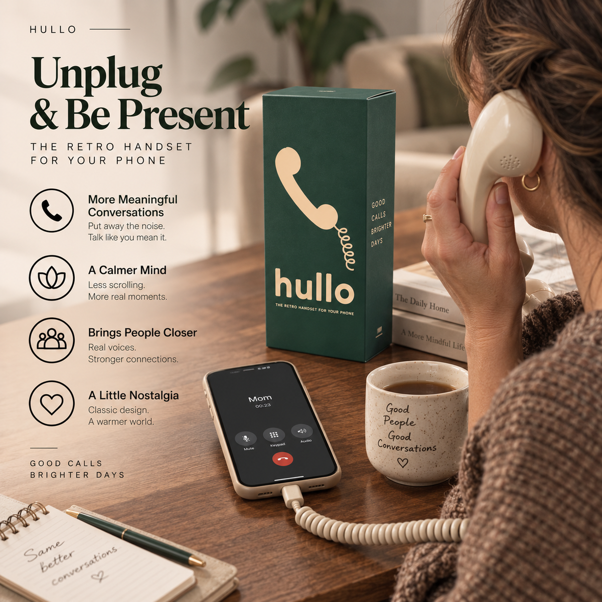 Hullo Retro Phone Handset – A Better Way to Talk