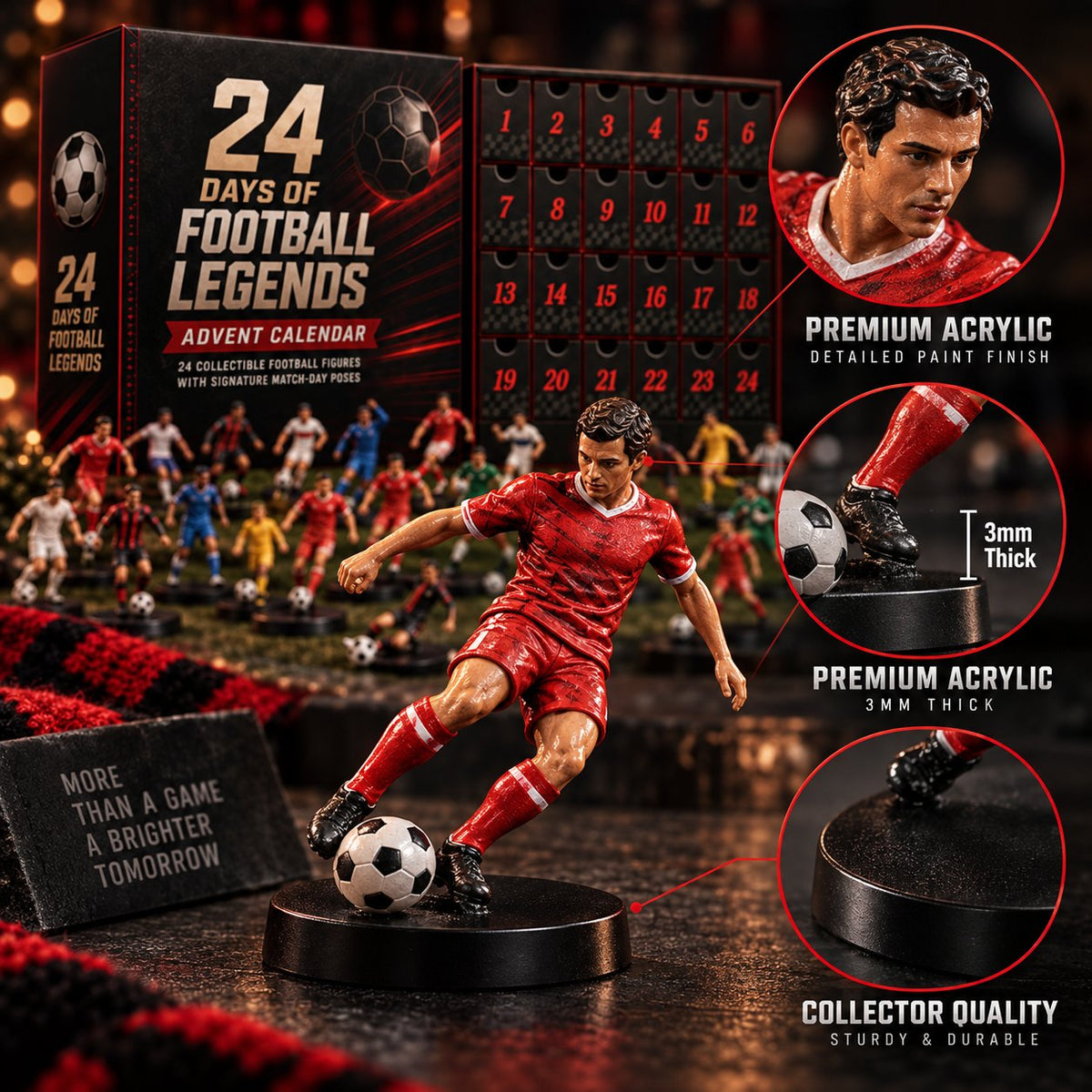 Seller detail image for acrylic football-inspired collectible figure and display base
