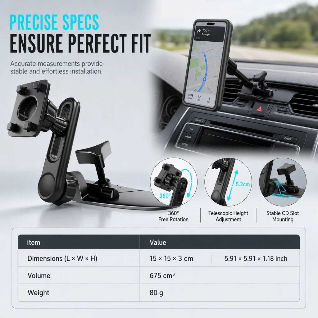 🔥HOT SALE🔥Car CD Slot and Air Vent Adjustable Gravity Phone Mount Holder Bracket Accessory