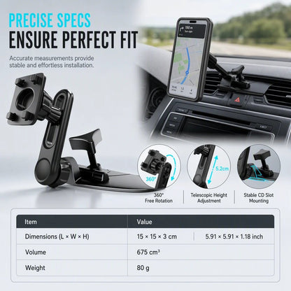 🔥HOT SALE🔥Car CD Slot and Air Vent Adjustable Gravity Phone Mount Holder Bracket Accessory