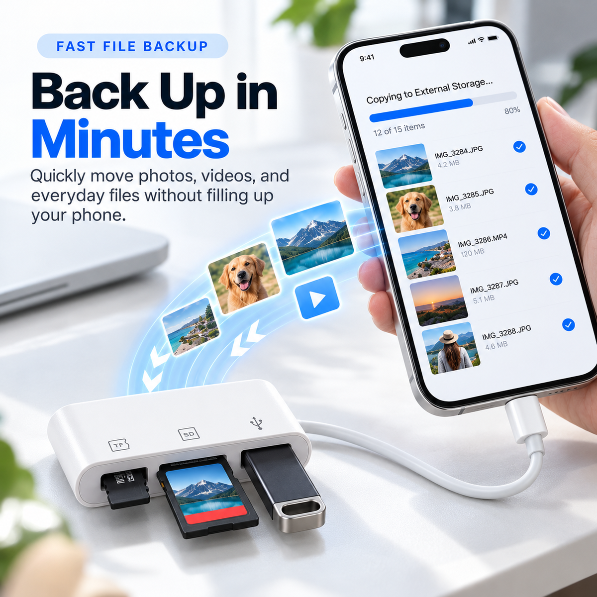📸 3-in-1 Memory Card Reader – Fast Photo & Video Transfer ⚡