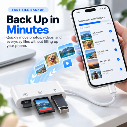 📸 3-in-1 Memory Card Reader – Fast Photo & Video Transfer ⚡
