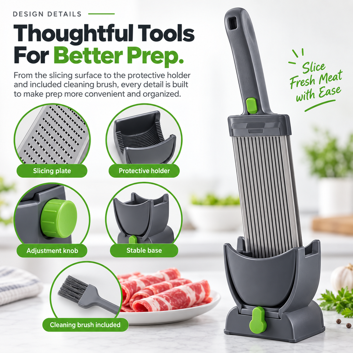 🥩 SliceMaster™ Manual Meat Slicer – Easy Kitchen Tool for Perfect Homemade Meat Cuts