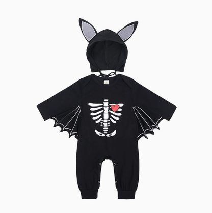 🦇 Little Boo™ My First Halloween Bat Romper – Adorable Hooded Baby Costume with Wings