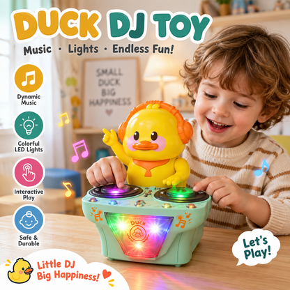 Interactive DJ Dancing Duck Toy with Music & LED Lights, Electric Moving Musical Toy for Toddlers & Kids Musical Light Up Cute