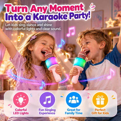 SingGlow™ – Kids Karaoke Microphone with Colorful LED Lights