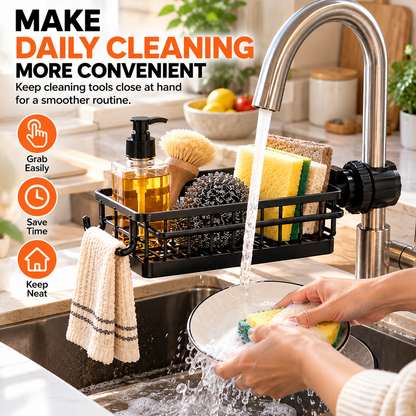 SinkEase™ – Faucet-Mounted Kitchen Sink Organizer