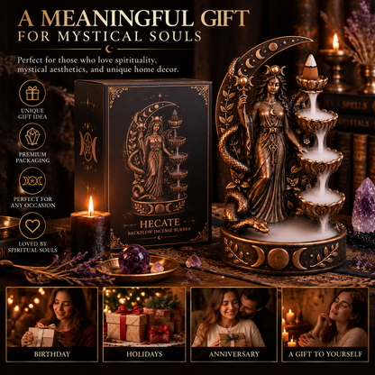 Hecate™ Backflow Incense Burner – Mystical Goddess Smoke Waterfall