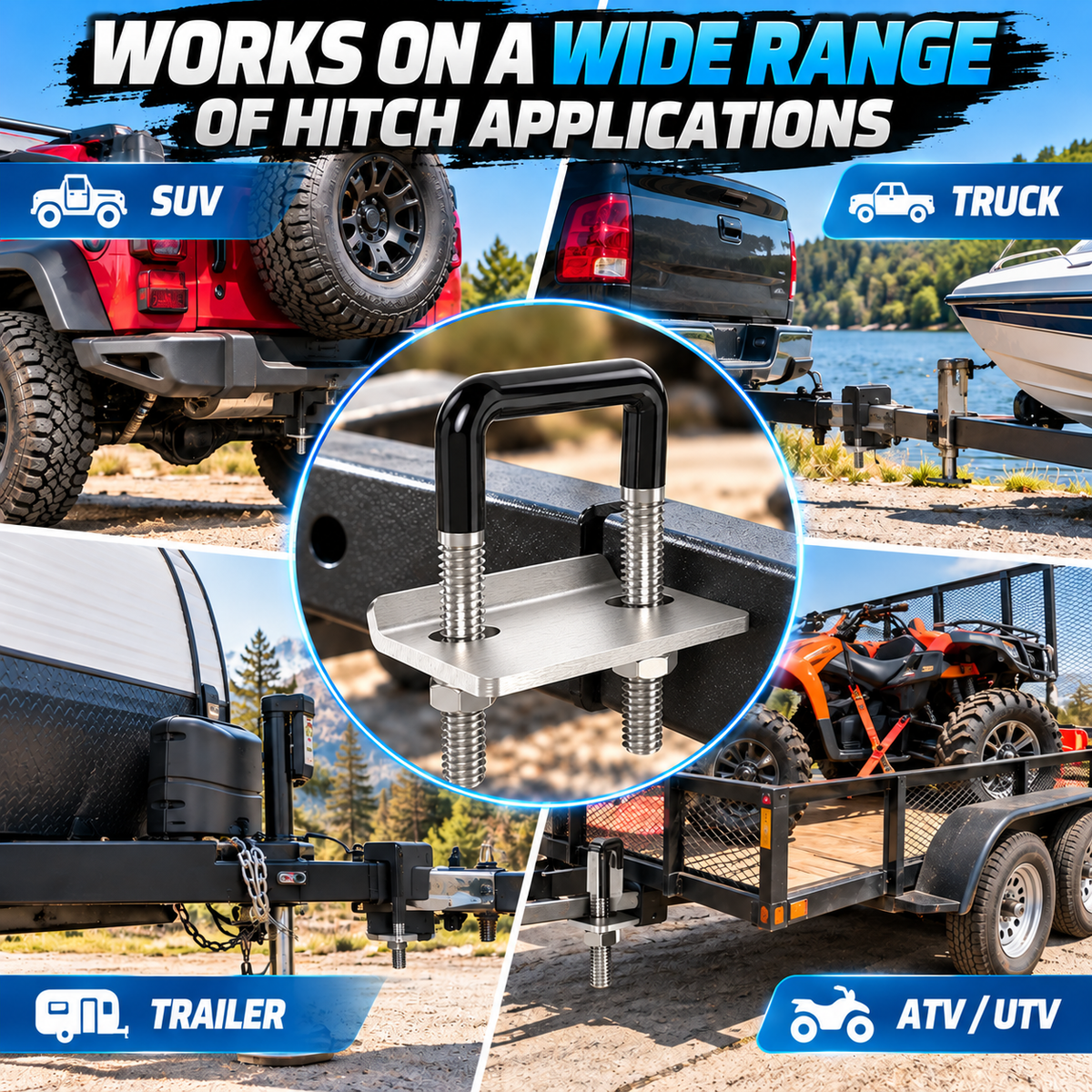 Additional view of the trailer hitch tightener