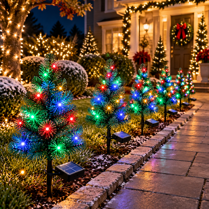 🎄 Solar Christmas Tree Pathway Lights ✨