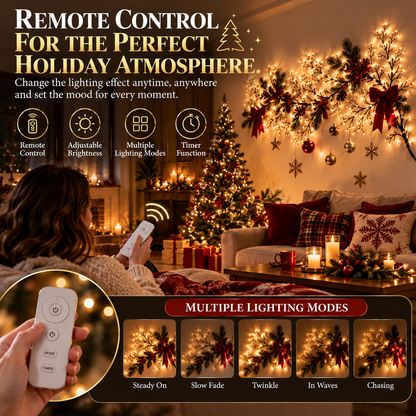 ChristmasGlow™ Flexible Branch-Style Holiday Lights with Remote Control