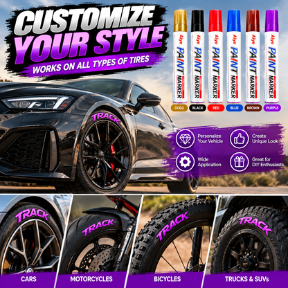 TireGlow™ DIY Tire Paint Markers – 6 Vibrant Colors