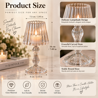 Lumière Glass Tealight Candle Holder – Elegant Tabletop Ambience
