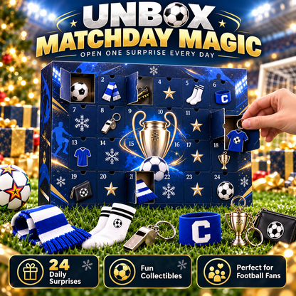 🏆 GoalRush™ Football Advent Calendar – Christmas Soccer Countdown Gift Box for Fans