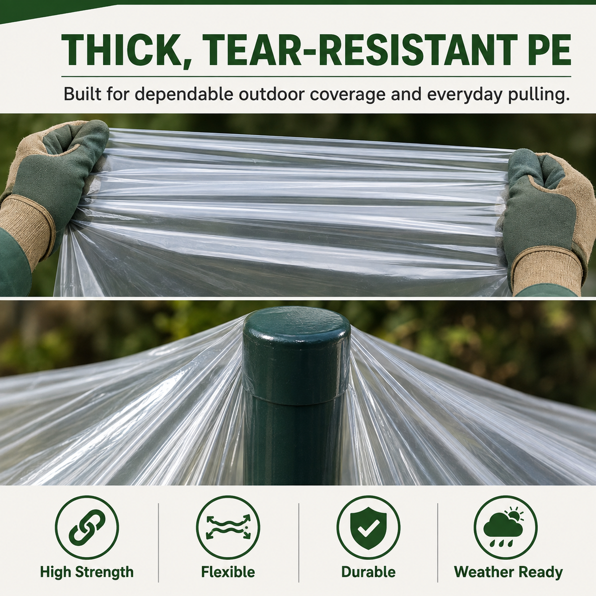 🌧️ ClearShield Pro™ Waterproof Tarp – Reinforced Clear Cover with Grommets