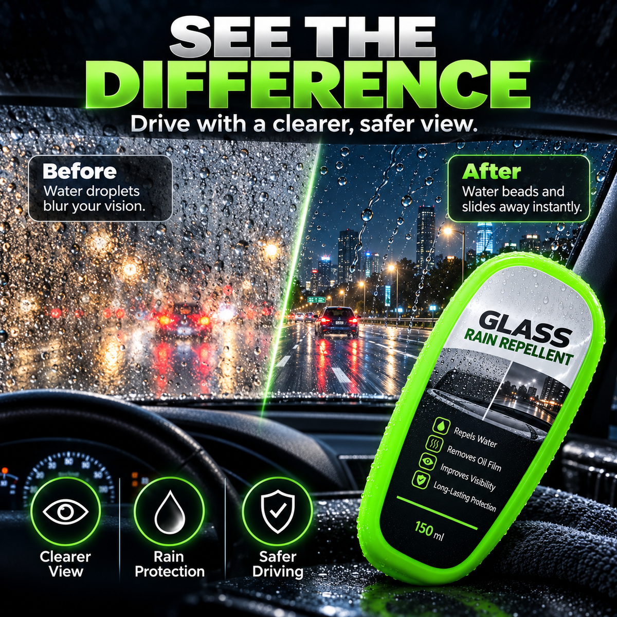 AquaVision™ Windshield Protector ⭐⭐⭐⭐⭐