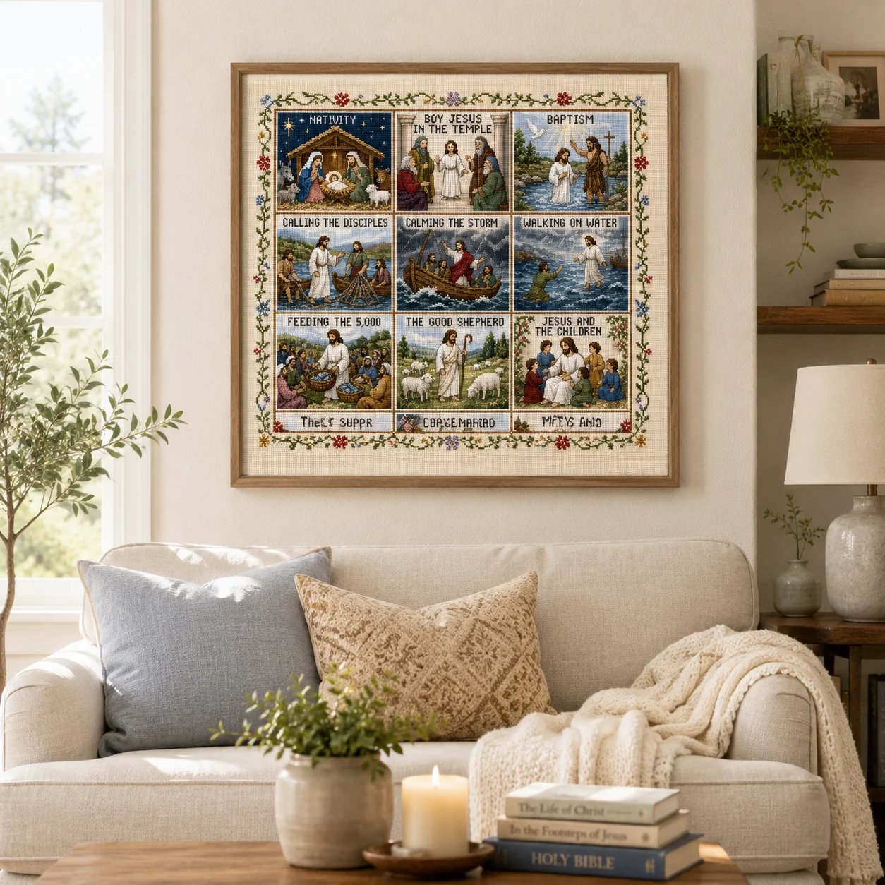 🔥HOT SALE🔥Beginner-Friendly Life of Jesus Bible Story Cross Stitch DIY Kit | 6 Biblical Collections with Fabric, Color-Matched Floss, Needle & Pattern Guide Included 💕
