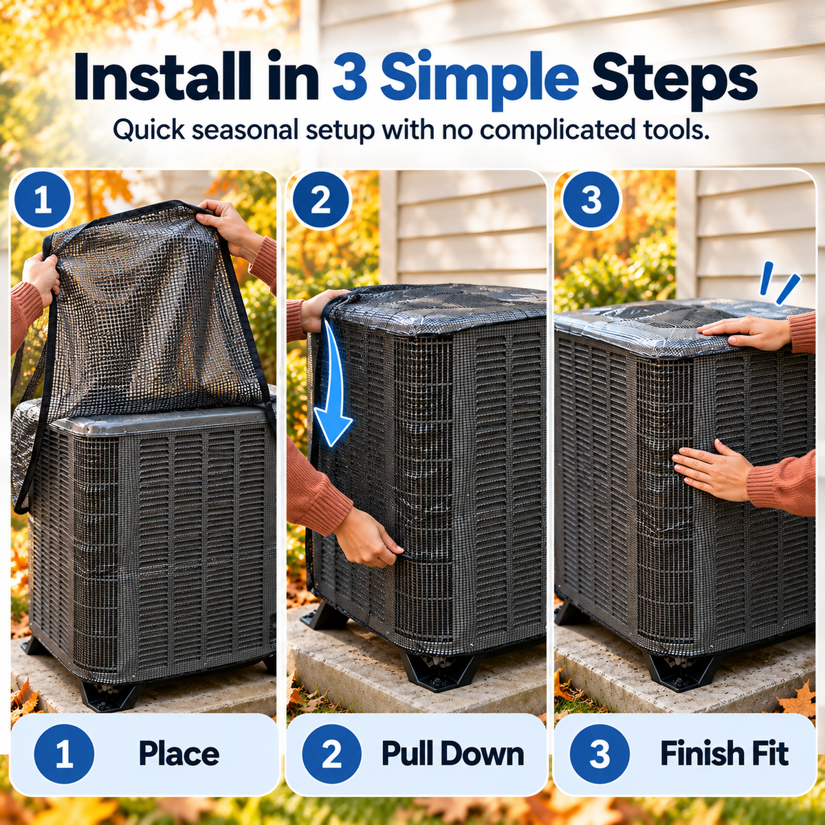 🛡️ AC ShieldPro™ Outdoor Unit Cover Protect Your AC. Keep Airflow Free.