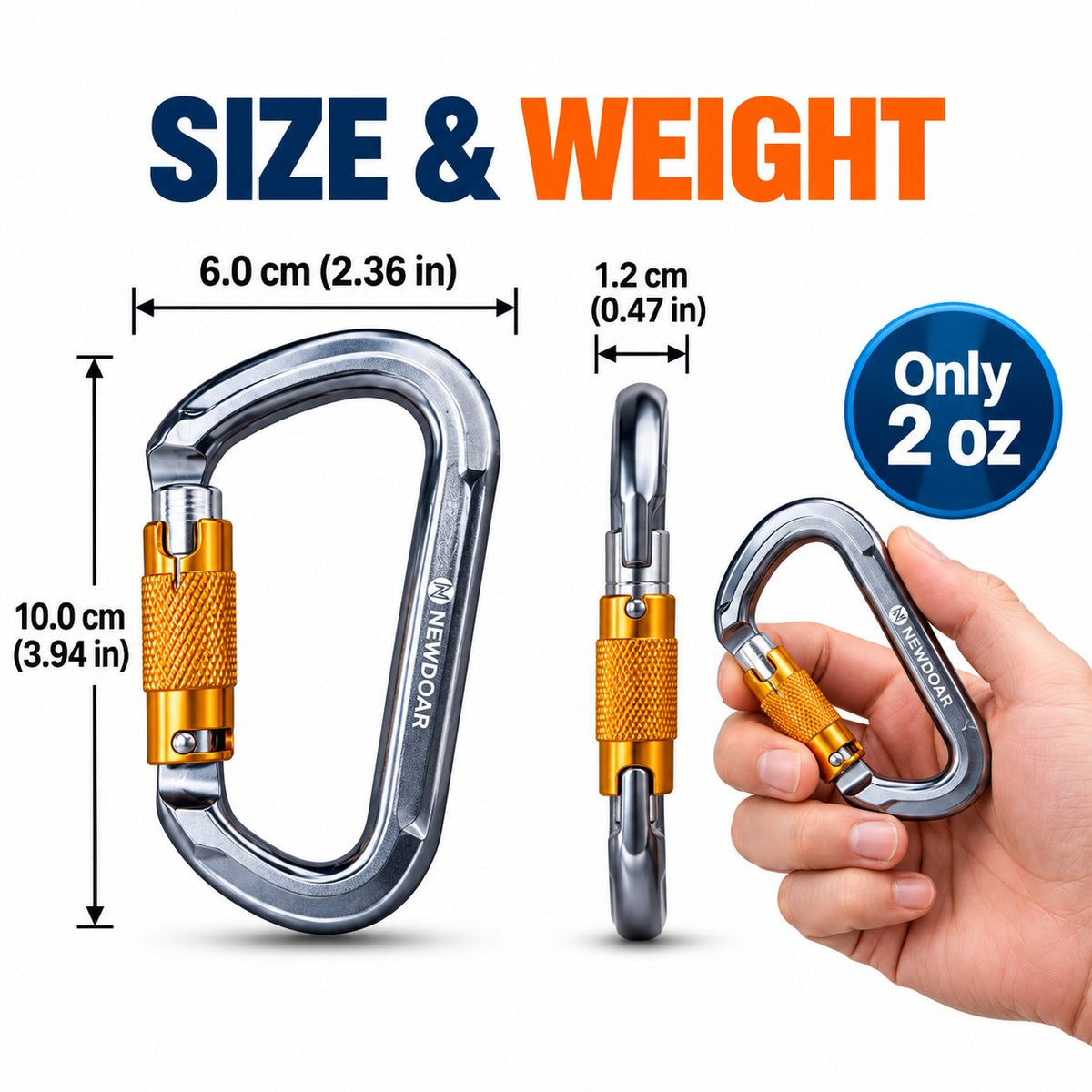 🧗 LockClimb™ Auto-Locking Carabiner – Lightweight Heavy-Duty Clip for Climbing & Outdoor Adventures