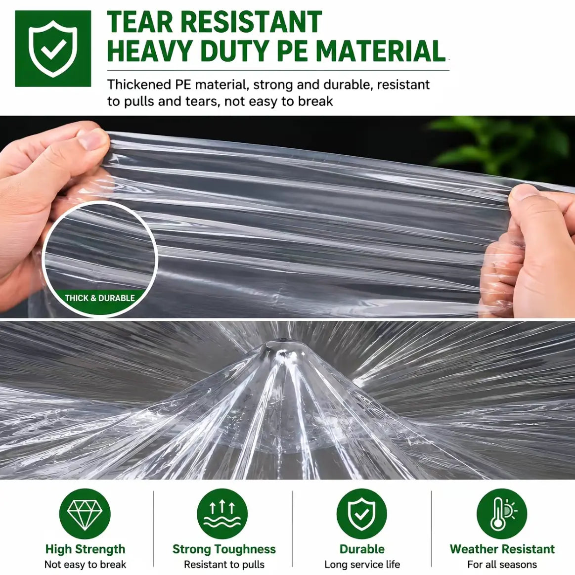 🌧️ RainShield Pro™ Transparent Waterproof Tarp – Heavy-Duty Outdoor Cover with Secure Grommets