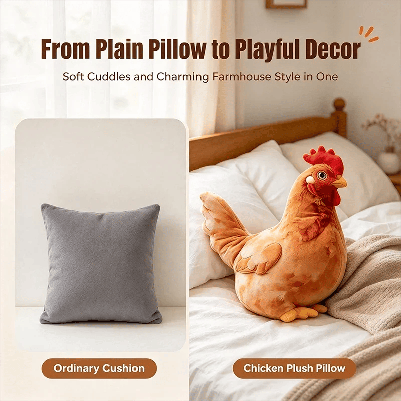 🐔 Cozy Chicken Plush Pillow