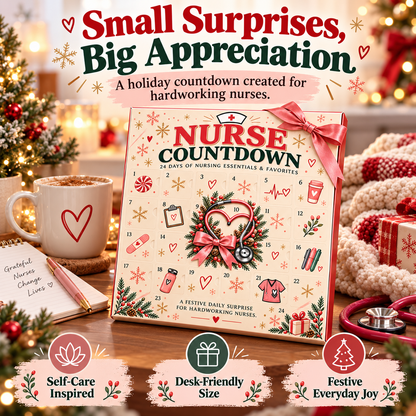 ❤️ CareHero™ 24-Day Advent Calendar – Heartfelt Holiday Countdown Gift for Nurses