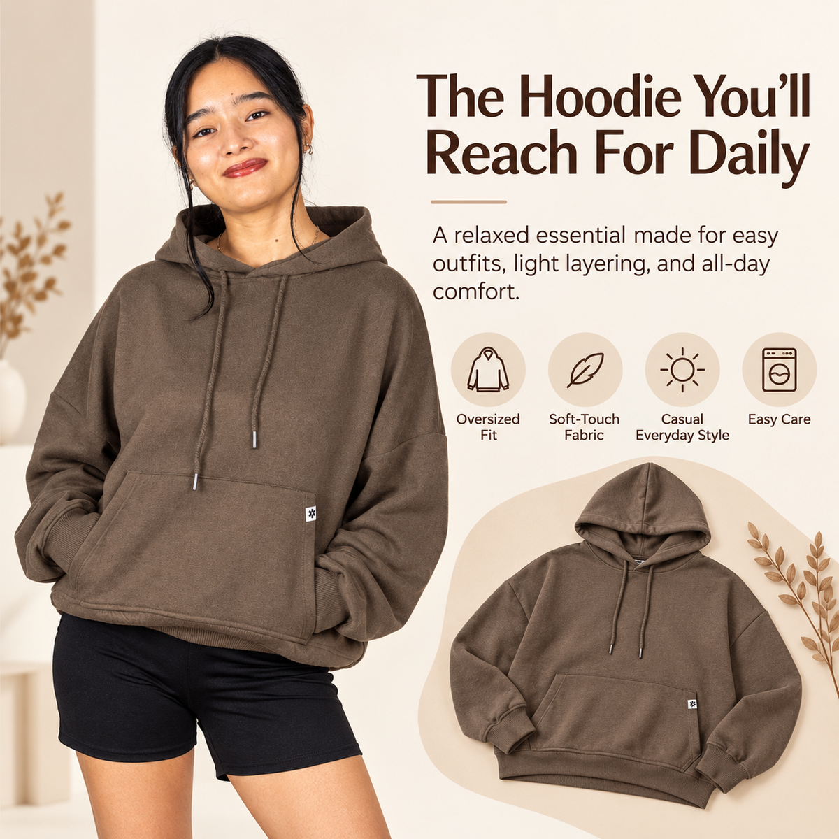 ✨ CloudWear™ Comfort Hoodie – Premium Soft Casual Pullover for Everyday Style