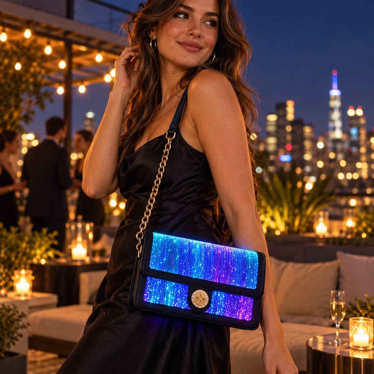 ✨ GlowVibe™ Light-Up Crossbody Bag – 7-Color LED Purse for Festivals & Nights Out