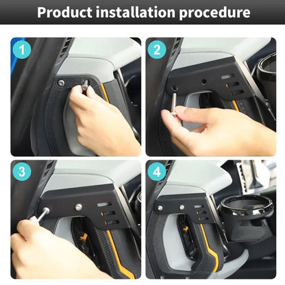 Front Grab Handle Drink Holder Mount, Interior Beverage Rack Accessories 🚙🥤