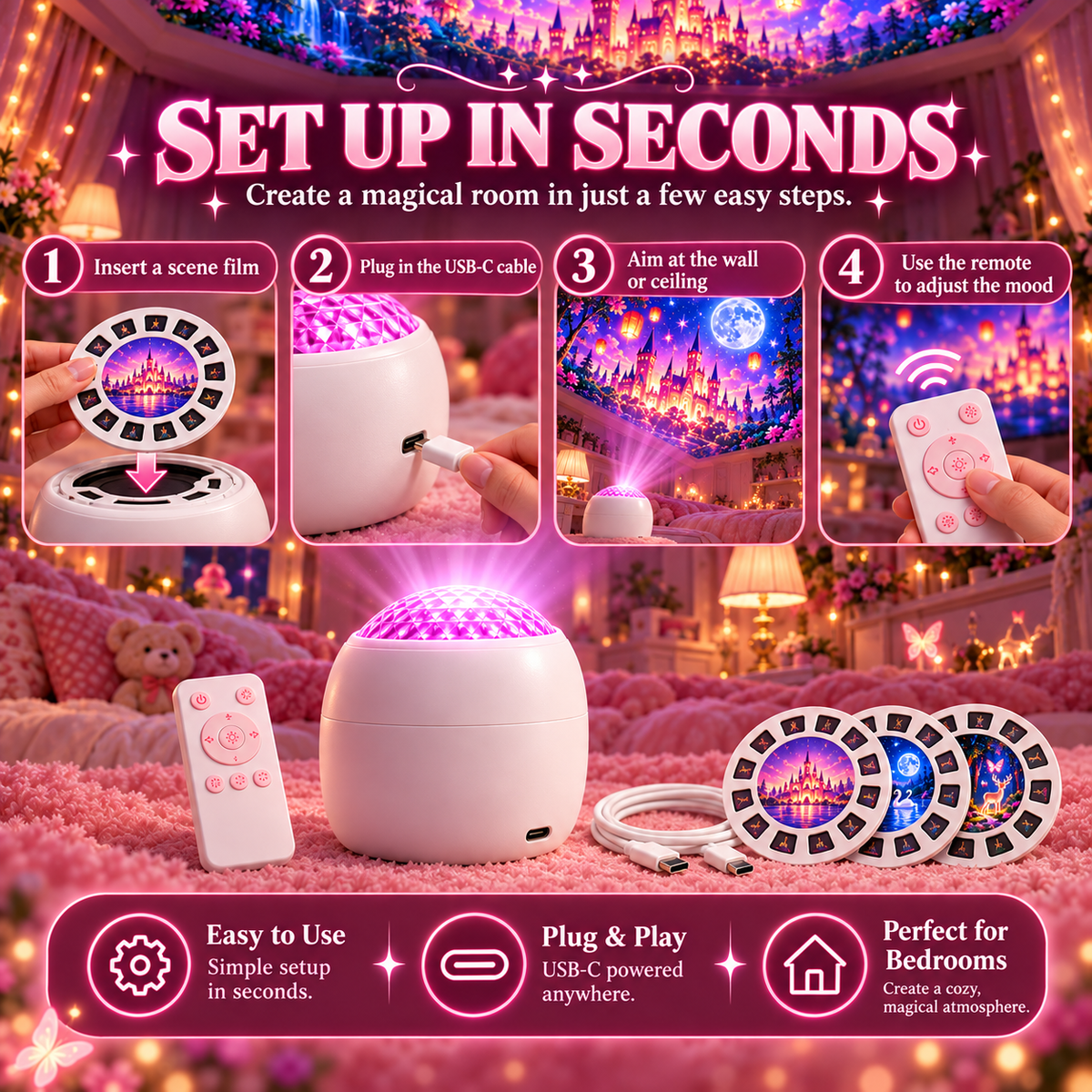 🌙 LunaDream™ Galaxy Projector – A Magical Night Sky Experience for Kids