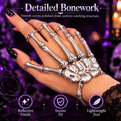 🖤 BoneGlam™ Gothic Skeleton Hand Ring – Halloween Statement Jewelry