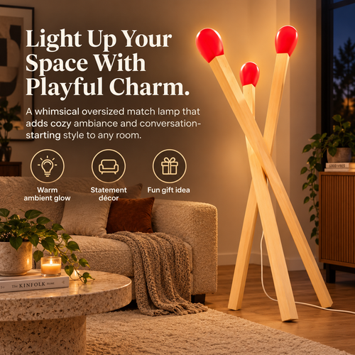 Light Up Your Space with a  Matchstick Lamp – Fun, Cozy & Eye-Catching Statement Floor Light