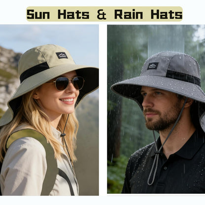 UPF 50+ Wide Brim Sun Hat with Neck Flap