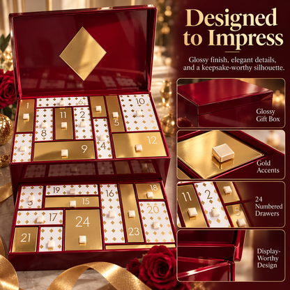 💄 LuxeVault™ 24-Day Beauty Advent Calendar – Luxury Countdown Gift Box with Reusable Storage Case
