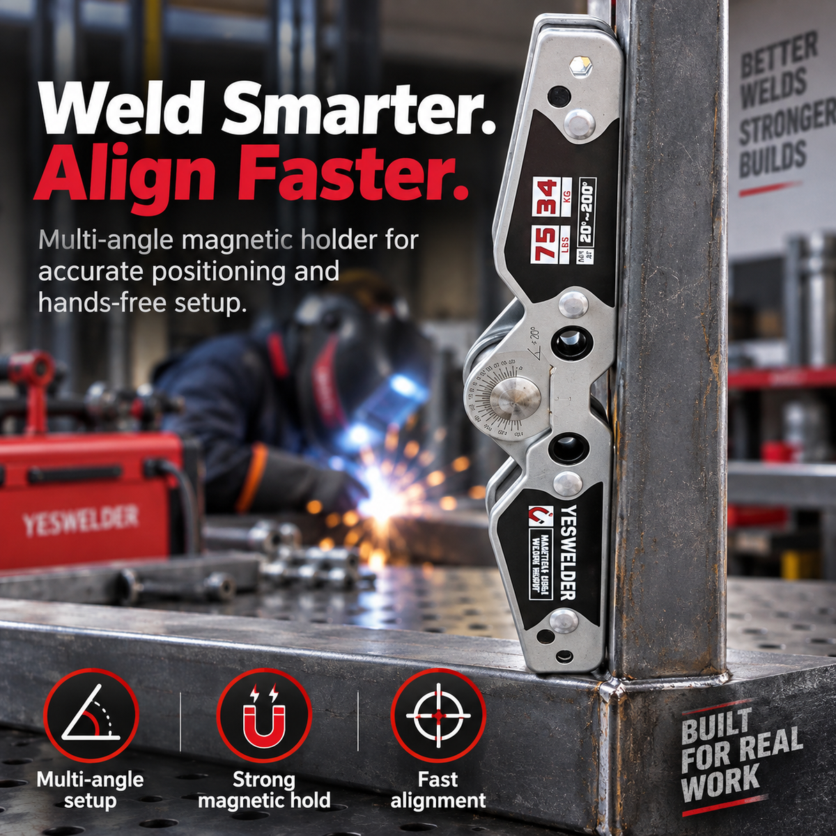 🔥 HOT SALE | WeldMaster™ Magnetic Welding Angle Finder – Adjustable Multi-Angle Tool for Faster, More Accurate Builds