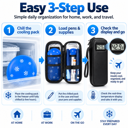Insulin Cooler Travel Case with Temperature Display