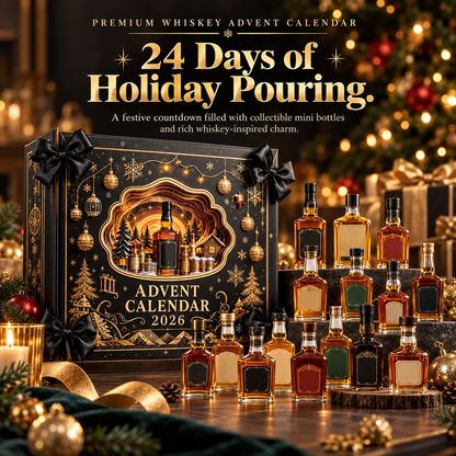 24-Day Whiskey Advent Calendar 2026, Premium Holiday Countdown Gift Box with Collectible Mini Bottles, Festive Christmas Whiskey Gift for Men, Dads, Husbands & Whiskey Lovers