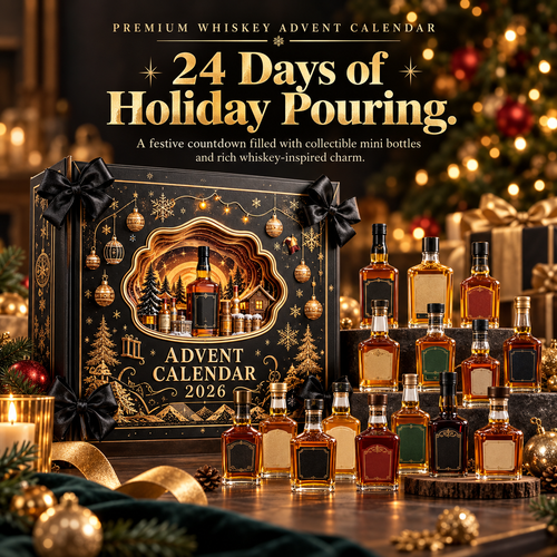 24-Day Whiskey Advent Calendar 2026, Premium Holiday Countdown Gift Box with Collectible Mini Bottles, Festive Christmas Whiskey Gift for Men, Dads, Husbands & Whiskey Lovers