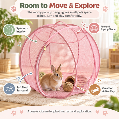 🐾 PetNest™ Portable Mesh Playpen – Foldable Indoor & Outdoor Tent for Small Pets
